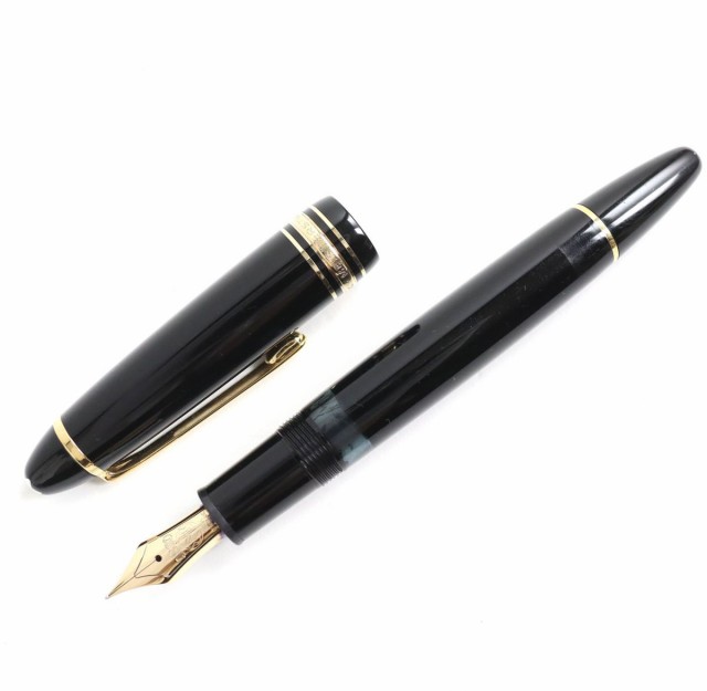 美品◆MONTBLANC モンブラン マイスターシュテュック No146 ホワイトスター ペン先14K EFニブ 万年筆 ブラック×ゴールド ドイツ製