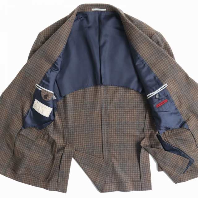 72cm肩幅美品△BRUNELLO CUCINELLI ブルネロクチネリ チェック柄