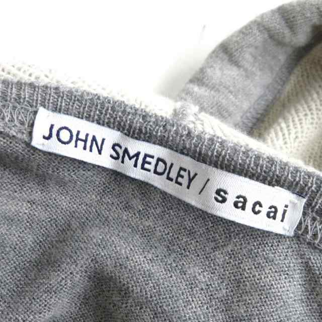 sacai x JOHN SMEDLEY ニット スウェットドッキング パーカー