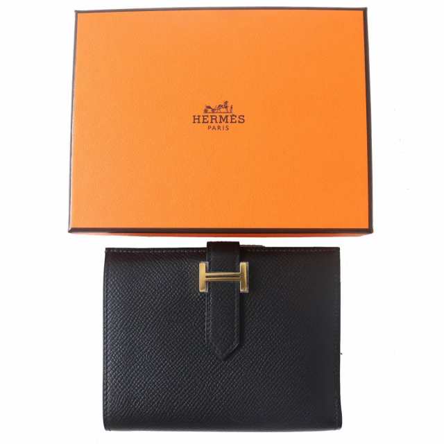 未使用品△HERMES エルメス ベアンコンパクト ヴォーエプソン ゴールド