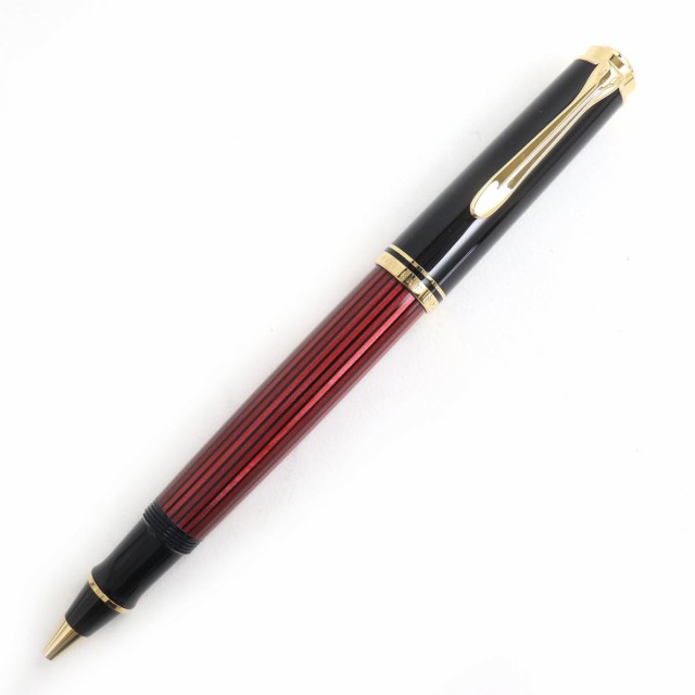 極美品△Pelikan ペリカン スーベレーン レッドストライプ キャップ式 ボールペン ブラック×ゴールド ドイツ製 芯未使用 ケース付｜au  PAY マーケット