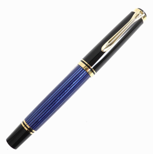 美品△Pelikan ペリカン M400 スーベレーン ペン先14K EFニブ 吸入式 万年筆 ブルーストライプ×ブラック×ゴールド ドイツ製  オススメ◎｜au PAY マーケット