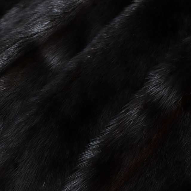 MINK　ミンク　毛皮　セミロング　コート　ブラック　黒　13号