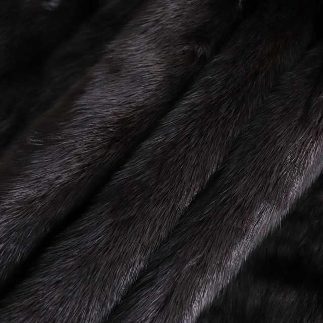 極美品▼Nakamura Fur ナカムラファー MINK ミンク 本毛皮コート ダークブラウン(ブラックに近い) 毛質艶やか・柔らか◎