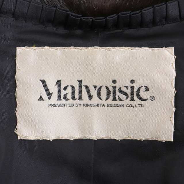 美品▼Malvoisie マルボワジー MINK ミンク 逆毛 本毛皮コート ダークブラウン 毛質艶やか・柔らか◎