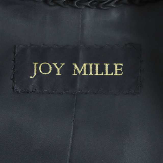 美品▽JOY MILLE MINK ミンク 本毛皮コート ブラック 13号 毛質艶やか