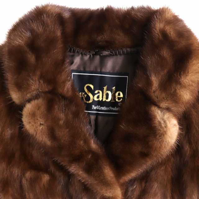 極美品☆MG sable MINK ミンク 裏地刺繍デザイン 本毛皮コート