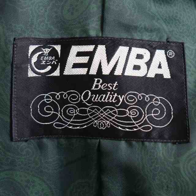 極美品▼EMBA　エンバ　MINK　シェアードミンク　裏地ペイズリー柄　本毛皮コート　ダークグリーン　毛質柔らか◎