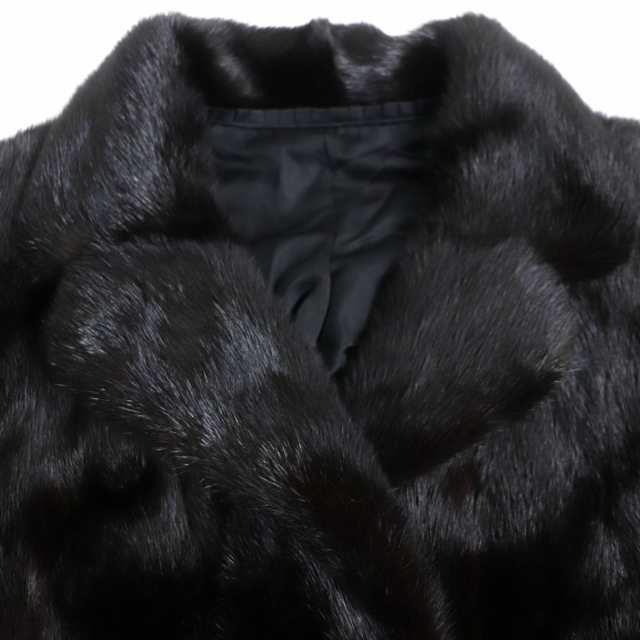 美品▽Black Jewel ブラックジュエル MINK ミンク 逆毛 本毛皮コート ...