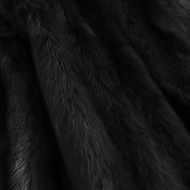 極美品★TOGUE　SAGA MINK　サガミンク　本毛皮コート　ダークブラウン（ブラックに近い）　13号　毛質艶やか・柔らか◎