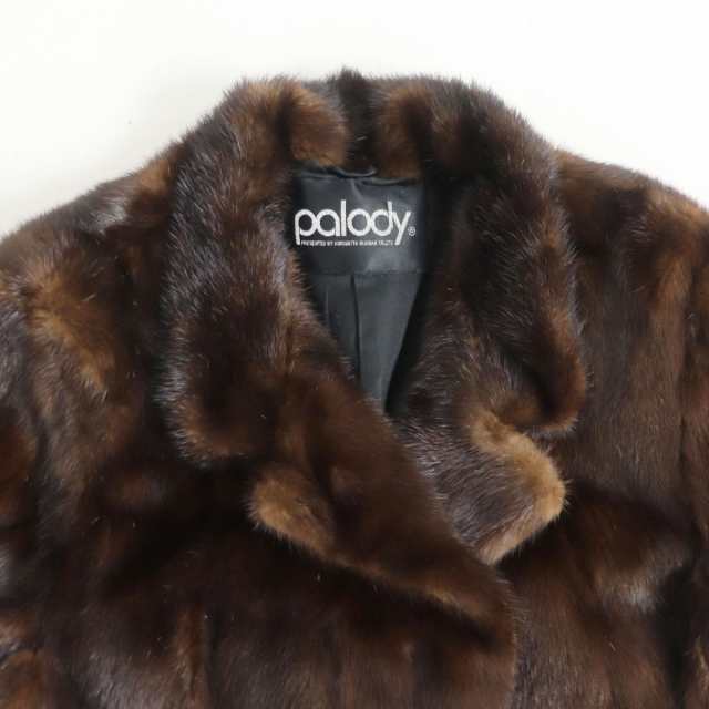 極美品☆Palody パロディ MINK ミンク 本毛皮コート ブラウン 7 毛質艶