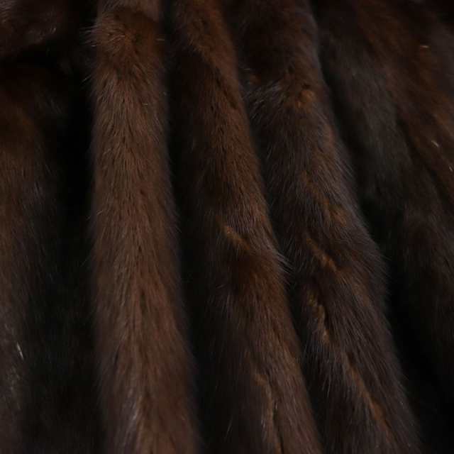 極美品★MINK　ミンク　デザイン　本毛皮コート　ブラウン　11号　毛質艶やか・柔らか◎約37cm袖丈