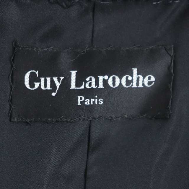 極美品▼Guy Laroche ギラロッシュ MINK シェアードミンク 裏地ロゴ柄 本毛皮セミロングコート ダークブラウン(ブラックに近い) F  柔らか｜au PAY マーケット