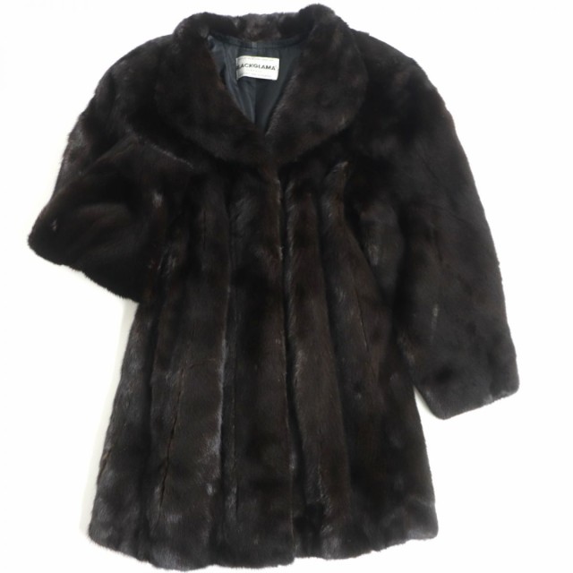 美品▽OS FUR BLACKGLAMA ブラックグラマ MINK ミンク 裏地シルク混 本