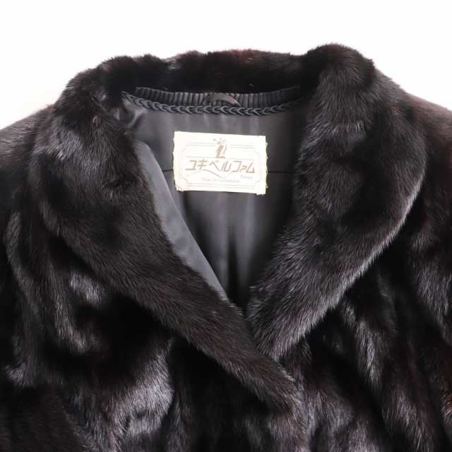 毛並み美品●MINK ミンク 本毛皮ショートコート ジャケット ブラック 11号 毛質艶やか・柔らか◎