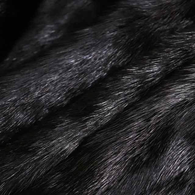未使用品●MINK ミンク 本毛皮ショートコート ジャケット ブラック 大きめサイズ15号 毛質艶やか・柔らか◎ タグ付き