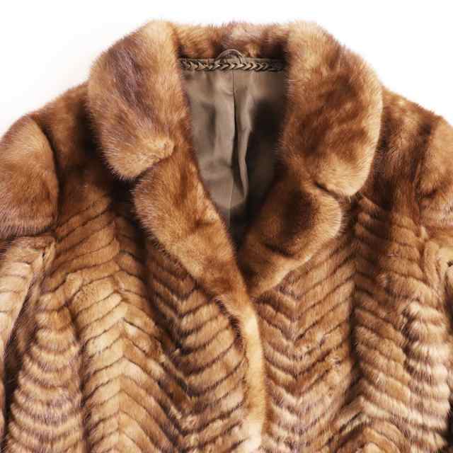 毛並み美品○OS FUR MINK デザインミンク 本毛皮ショートコート