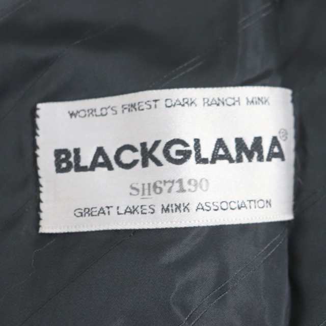 毛並み極美品▽BLACKGLAMA ブラックグラマ MINK ミンク 裏地ロゴ柄 本