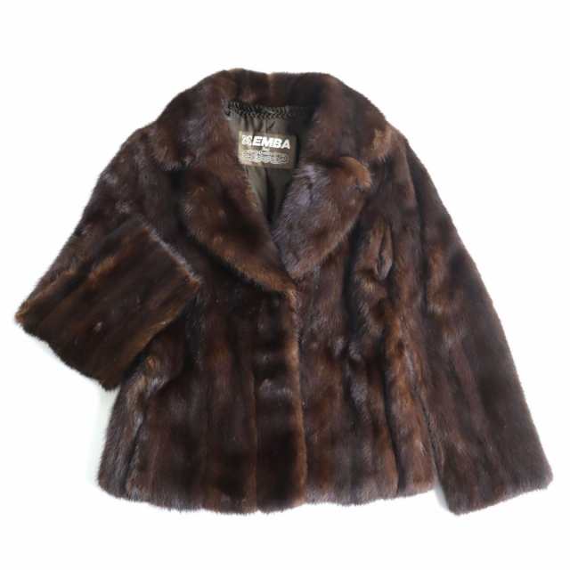 美品●MINK ミンク 本毛皮ショートコート ジャケット ブラウン 11号 毛質艶やか・柔らか◎