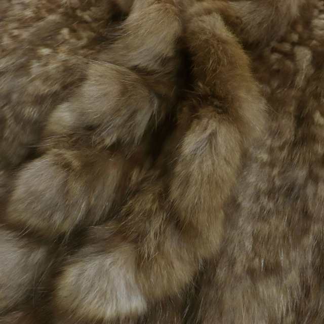 極美品▼SABLE ロシアンセーブル フリンジ付き 軽量 本毛皮ショール/ストール ブラウン 毛質艶やか・柔らか◎