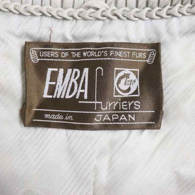 美品▽EMBA エンバ MINK サファイアミンク 房付き 裏地ロゴ柄 本毛皮