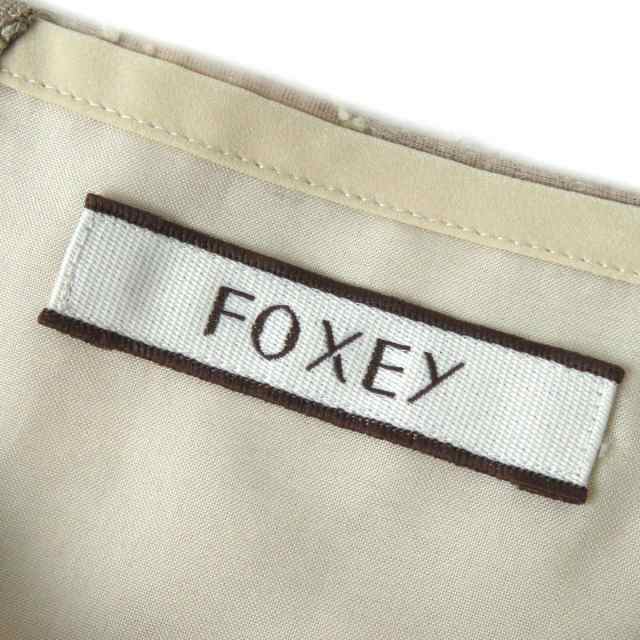 フォクシー　FOXEY  ワンピース　ベージュ　ファスナー　38 ノースリーブ身幅41cm