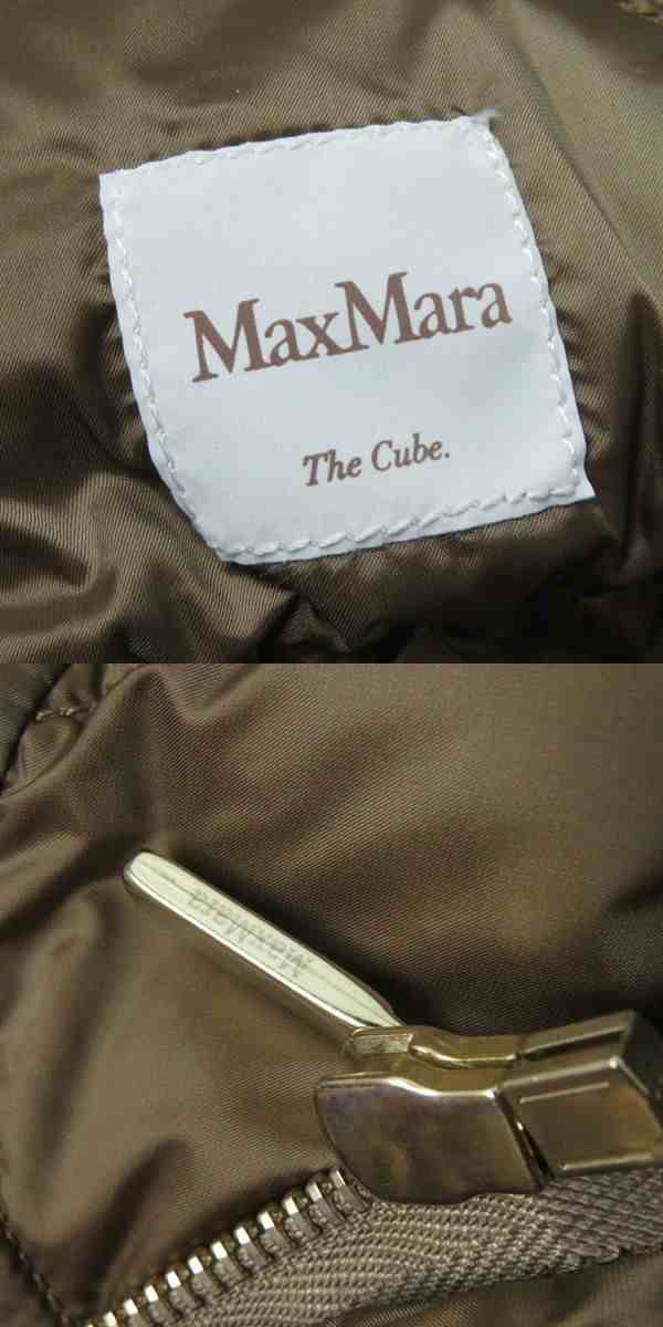 極美品◇正規品 Max Mara The Cube マックスマーラ ザキューブ 948603166 フード付 比翼 ZIP UP ダウンジャケット  ブラウン レディース 3｜au PAY マーケット