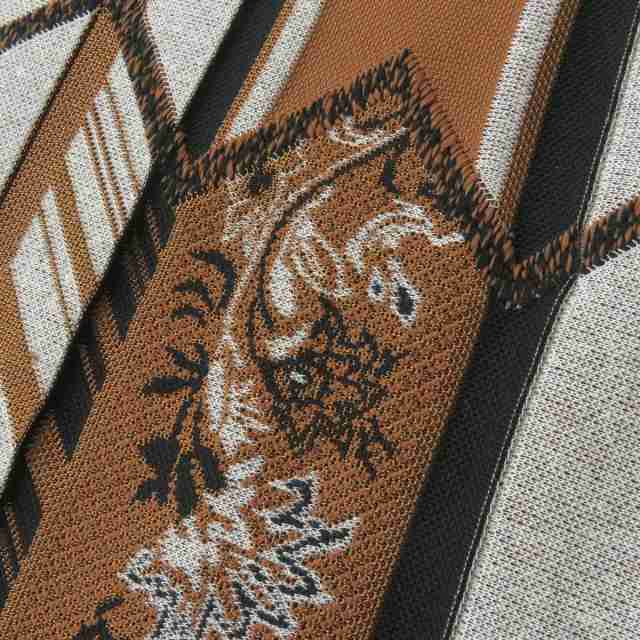 美品◇正規品 マメクロゴウチ 21AW MM21PF-KN727 マルチ総柄 リネン混 ショートスリーブ 半袖 Jacquard Knitted  Top ジャガードニット 1｜au PAY マーケット