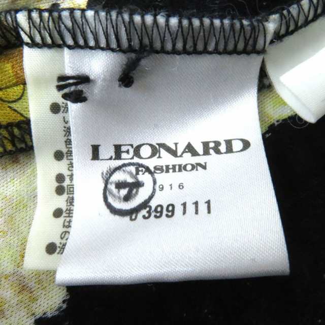 極美品☆正規品 LEONARD レオナール ロゴボタン付 七分袖 コットン100 