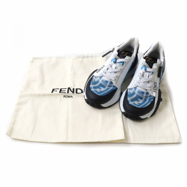 美品★FENDI フェンディ FLOW ナイロン×スウェードレザー ロートップ スニーカー／靴 レディース マルチカラー 35 イタリア製  保存袋付｜au PAY マーケット