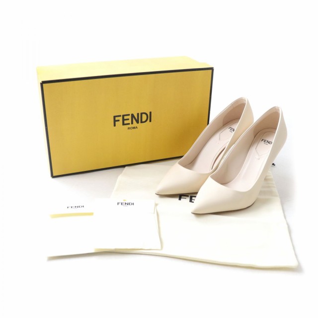 良品☆美脚効果◎ FENDI フェンディ ポインテッド トゥ レザーパンプス