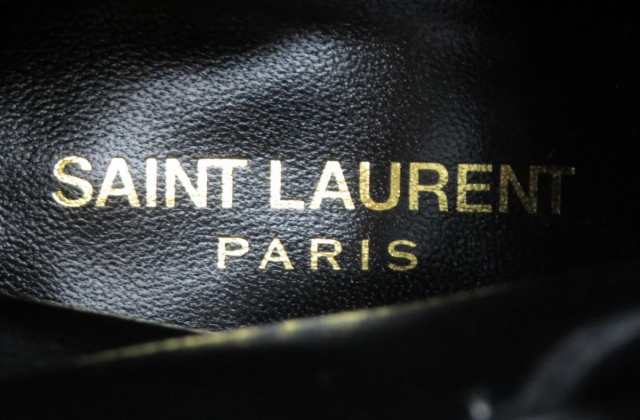 未使用品★SAINT LAURENT PARIS サンローランパリ レオパード柄 ポインテッドトゥ レースアップ ショートブーツ 茶 38 伊製  保管袋付き｜au PAY マーケット