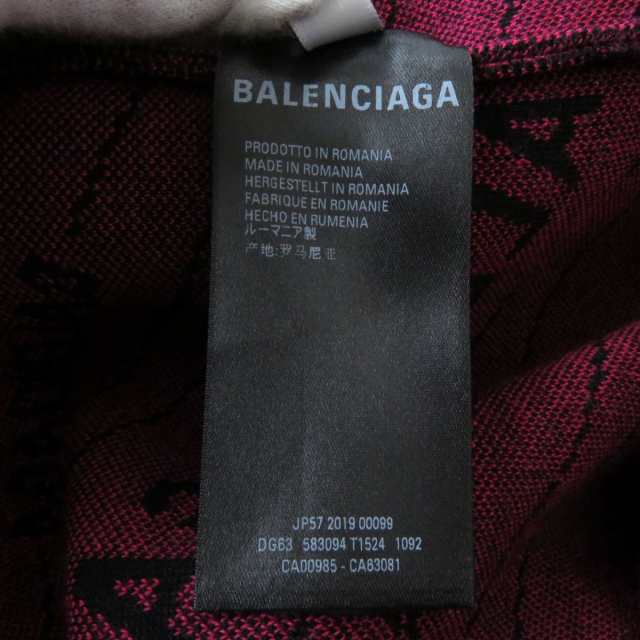 美品☆正規品 BALENCIAGA バレンシアガ 19AW 583094 ロゴ総柄 ダイアゴナル ジャガード ニット／セーター レディース  ブラック×ピンク Xの通販はau PAY マーケット - 衣類＆ブランドリサイクルGREEN | au PAY マーケット－通販サイト