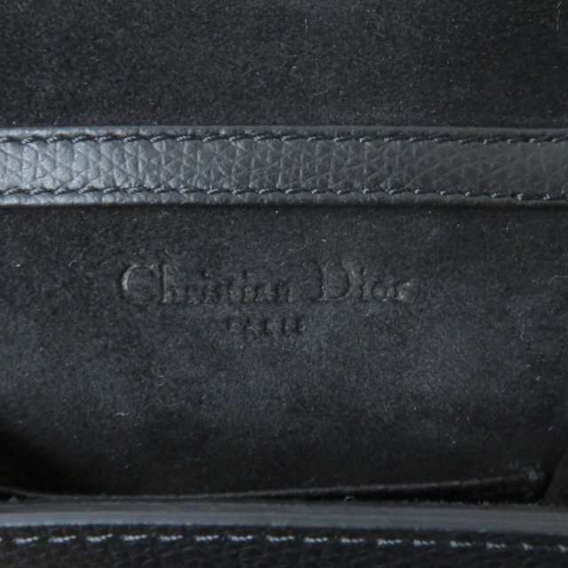 美品★Christian Dior クリスチャンディオール SADDLE バーティカル レザーポーチ レディース ブラック×ゴールド イタリア製  保管袋付き｜au PAY マーケット