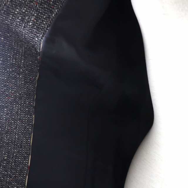 極美品★正規品 バーバリーロンドン ロゴボタン付き シルク混 ツイードコート／ジャケット グレー 44（大きめサイズ） 日本製 ベルト付き