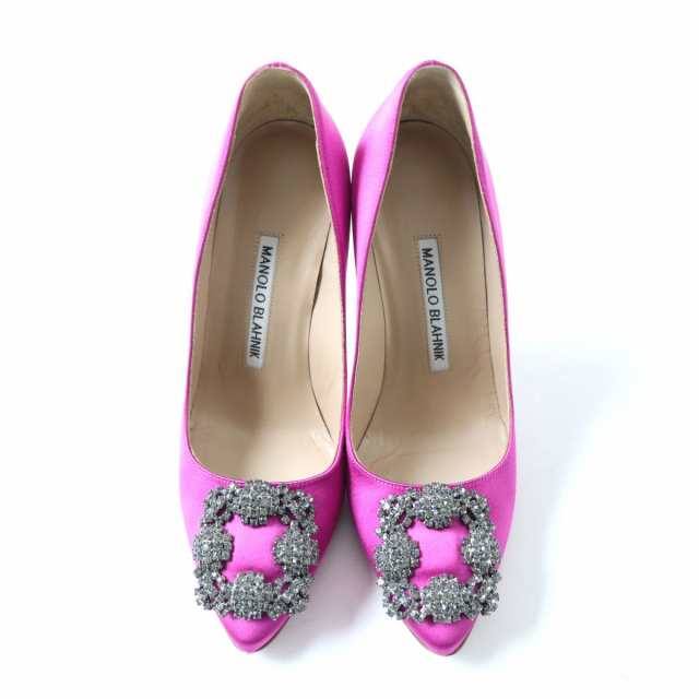 美品☆MANOLO BLAHNIK マノロブラニク HANGISI ハンギシ ビジュー装飾