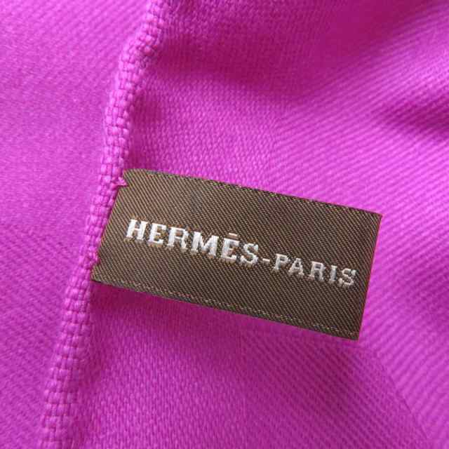 極美品☆HERMES エルメス ニューリブリス ロゴ総柄 フリンジ付き