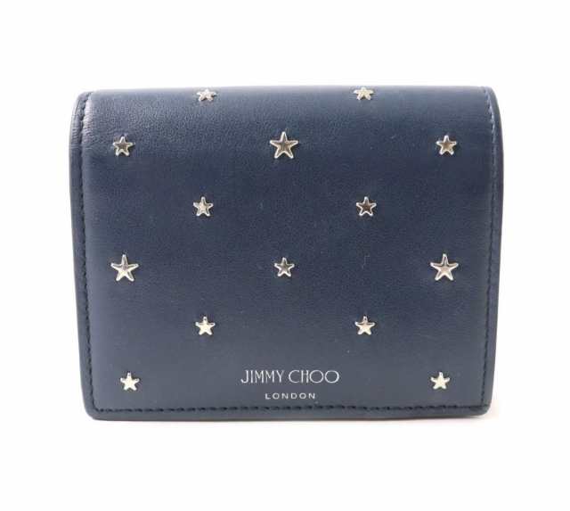 JIMMY CHOO ハンネ 二つ折り財布 スター スタッズ レザー