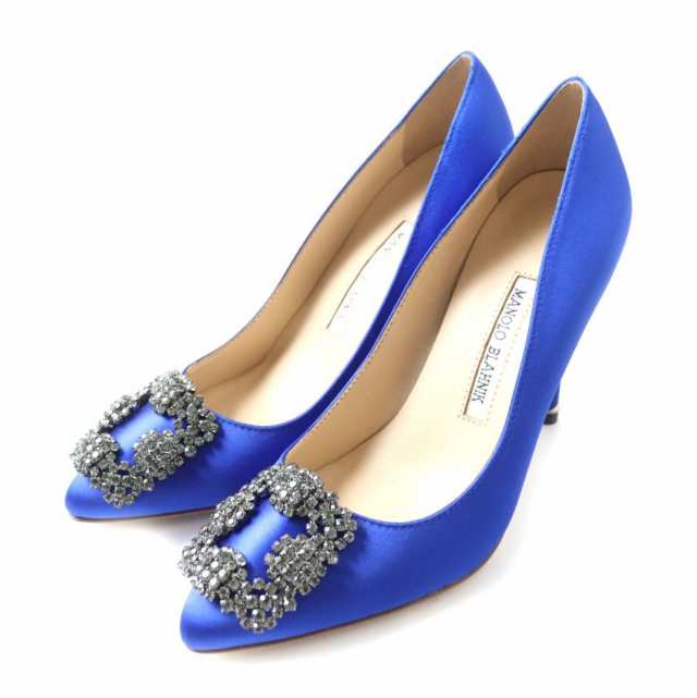 未使用品☆MANOLO BLAHNIK マノロブラニク ハンギシ85 ビジュー装飾