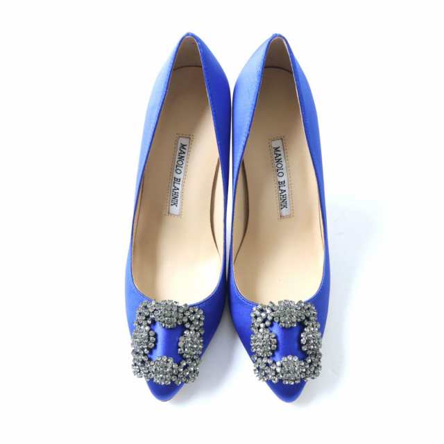 未使用品☆MANOLO BLAHNIK マノロブラニク ハンギシ85 ビジュー装飾