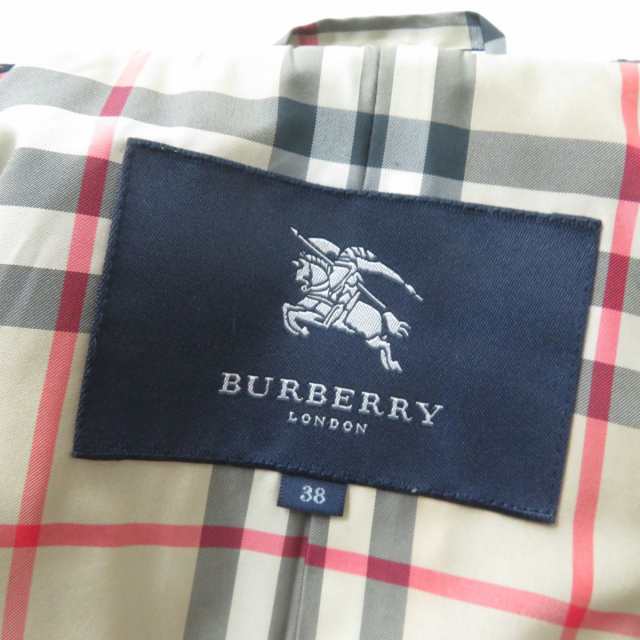 美品★正規品 BURBERRY LONDON バーバリーロンドン FN048-930 裏ノバチェック柄 ニット切替 アンゴラ×カシミヤ混  ダッフルコート 黒 38｜au PAY マーケット