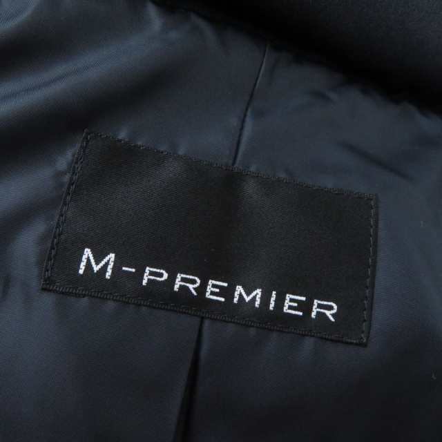 未使用品★正規品 M-PREMIER エムプルミエ A228-003 ショールカラー 比翼仕立て ZIP UP ダウンコート ネイビー 36 タグ付  シンプル◎｜au PAY マーケット