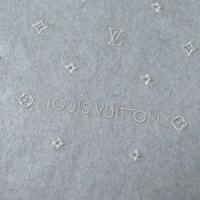 未使用★正規 定価102300円 ルイヴィトン M78212 エシャルプ・LV ステラー モノグラム刺繍 シルク／カシミヤ マフラー 170×35 グリ 箱付