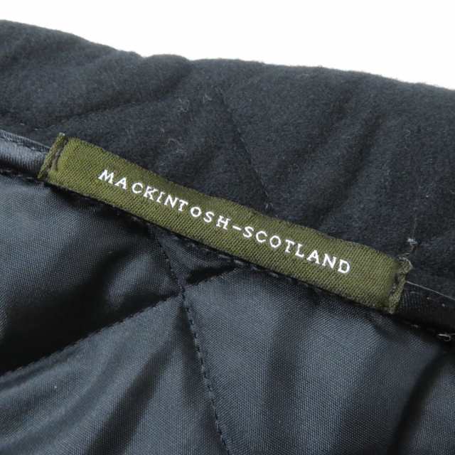 極美品★MACKINTOSH マッキントッシュ ロゴボタン付き ウールコート／キルティングコート レディース ブラック 黒 32  スコットランド製｜au PAY マーケット