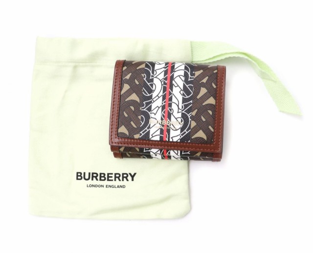 未使用品★BURBERRY LONDON ENGLAND バーバリーロンドンイングランド モノグラム 三つ折り コンパクト財布/ミニウォレット マルチ  保管袋｜au PAY マーケット