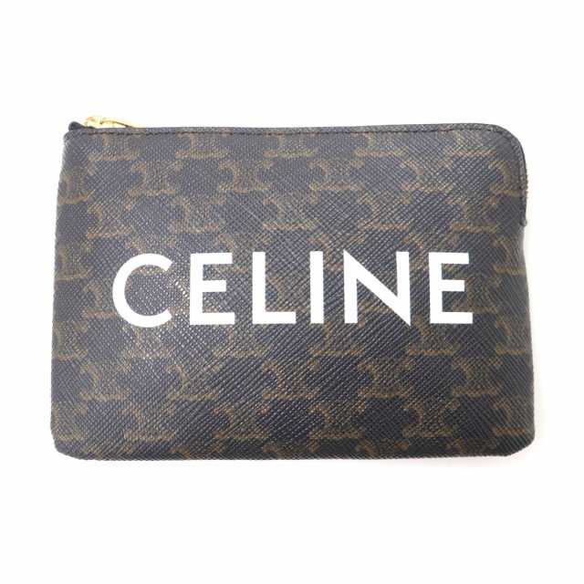 未使用品 CELINE セリーヌ トリオンフキャンバス ロゴ入り キーリング