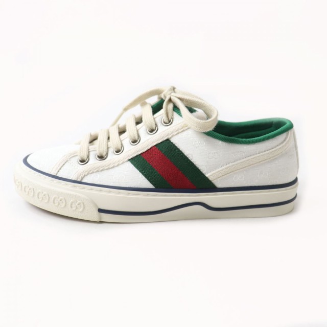 美品☆GUCCI グッチ テニス 1977 GG柄 ウェブライン レースアップ