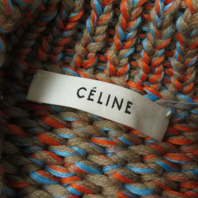 極美品★正規品 CELINE セリーヌ フィービー期 サイドスリット チャンキー ニット／セーター マルチカラー レディース S イタリア製