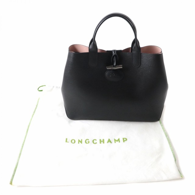 極美品☆LONGCHAMP ロンシャン ROSEAU ロゾ オールレザー ロゴ入り