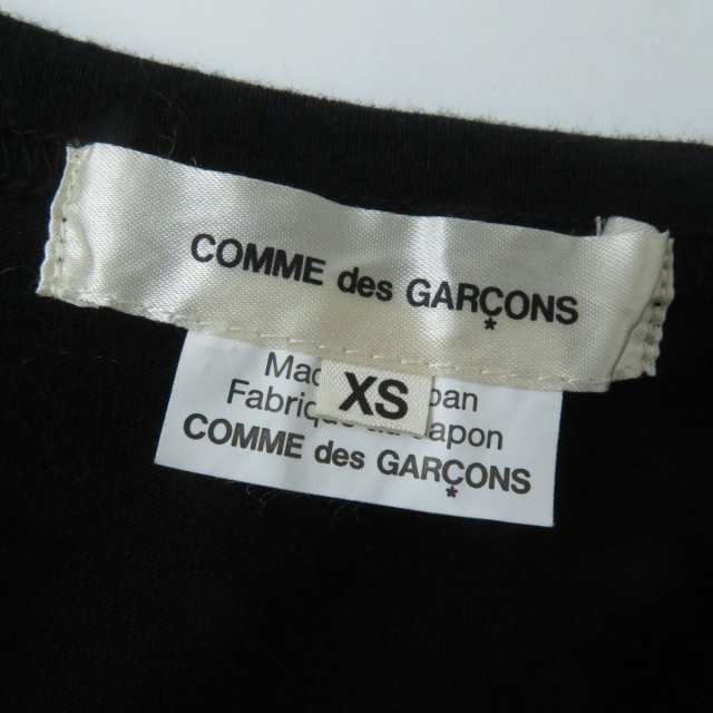 極美品★正規品 COMME des GARCONS コムデギャルソン GE-T043 19年 クルーネック シェルボタン付き レイヤード カーディガン ブラック XS